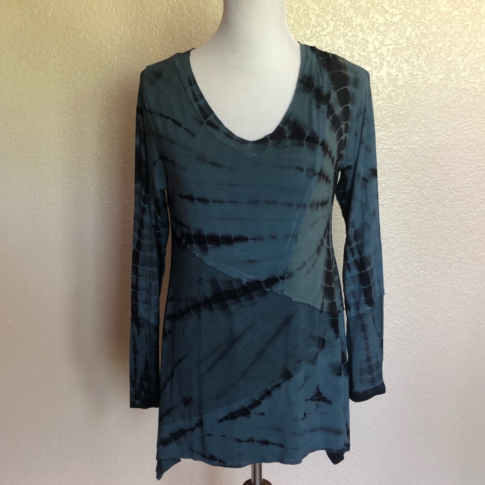 Soft Surroundings Asymmetrical Tie Dye Tunic Top S